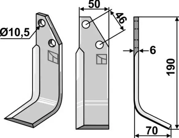 Fräsmesser 195x50mm, rechts